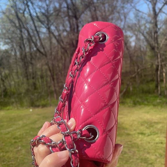 Chanel Pink Mini Flap patent  Crossbody Bag - Picture 11 of 17